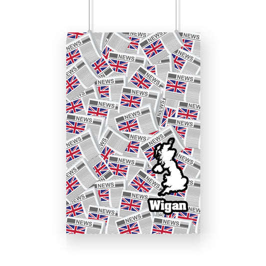 Wigan Newspapers Canvas Print Framed