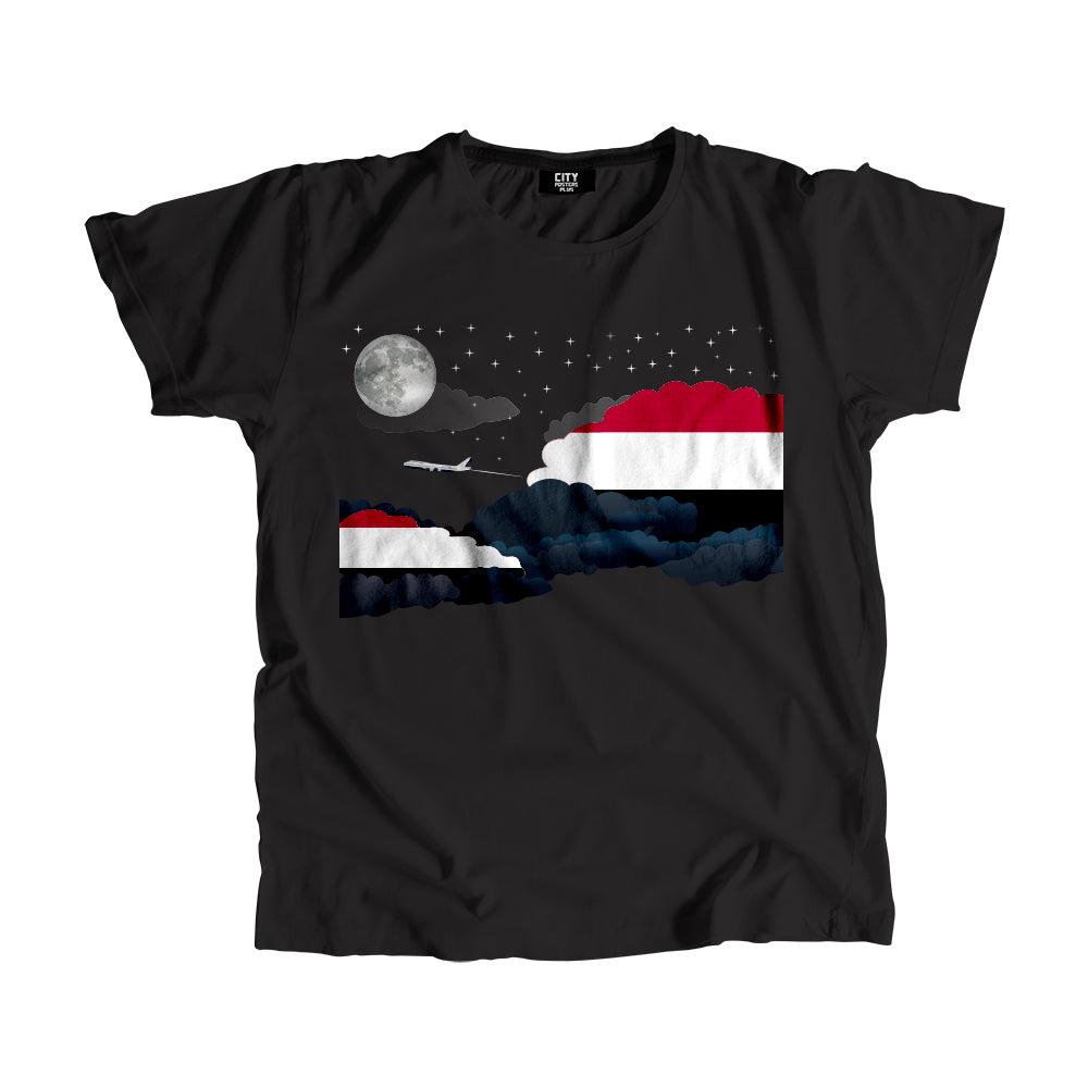 Yemen Flags Night Clouds Unisex T-Shirt