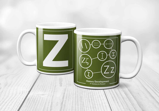 Z Letter History Development Mug