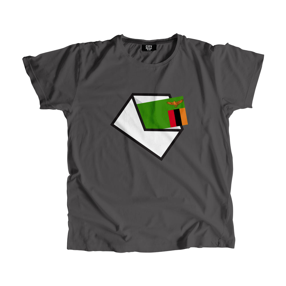 Zambia Flag Mail Men Women Unisex T-Shirt